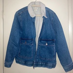NEVER WORN Denim Sherpa Jacket